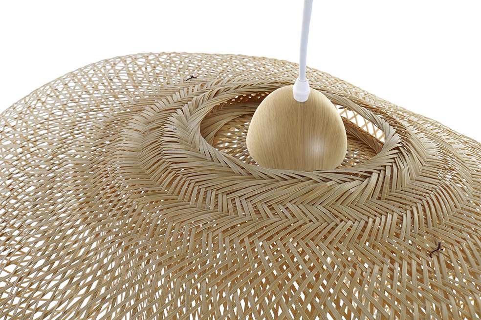 Lampara Techo Bambu 105X60X45 Doble Natural