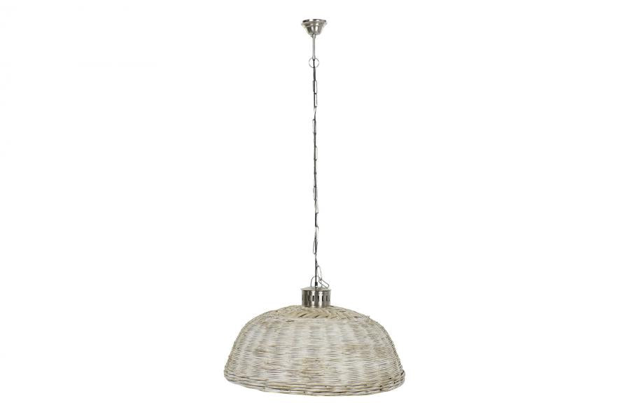Lampara Techo Metal Ratan 80X80X47 Blanco