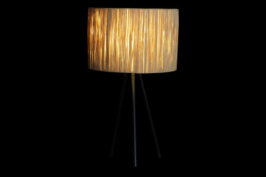 Lampara Sobremesa Metal Rafia 30X30X51 Marron