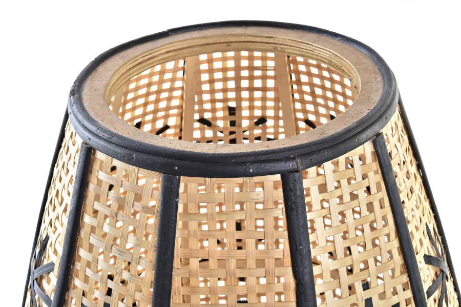 Lampara Sobremesa Ratan Metal 37X37X47 Flor