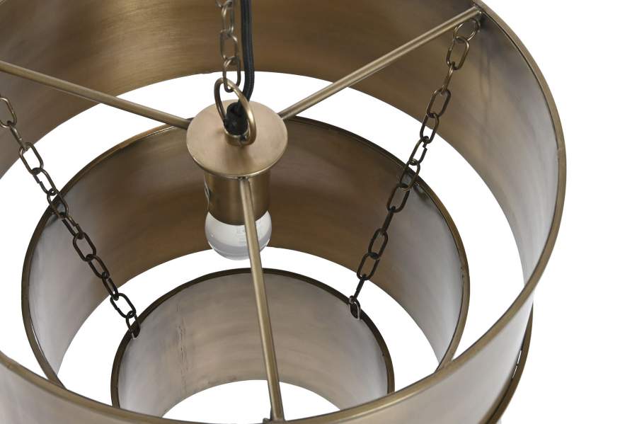 Lampara Techo Hierro 42X42X41 Triple Dorado