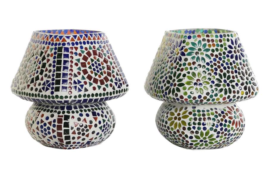 Lampara Sobremesa Cristal 19X19X22 Mosaico 2 Surt.