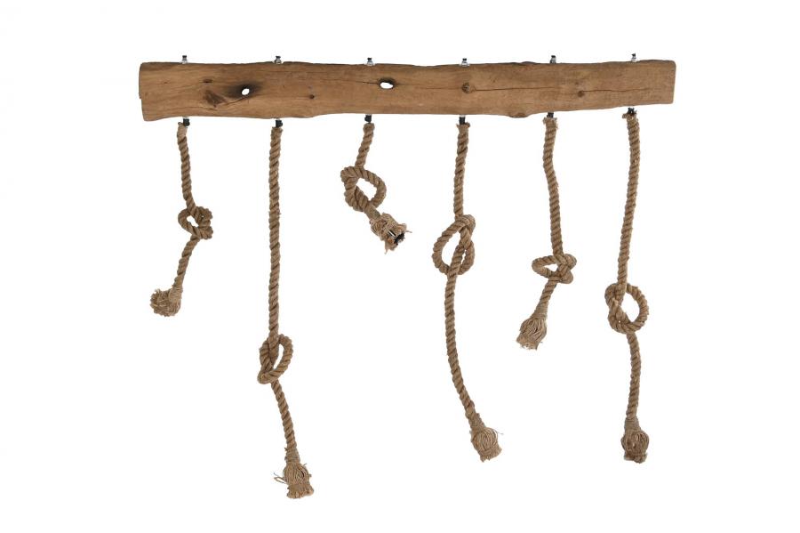 Lampara Techo Teca Reciclada 118X15X86 Tronco