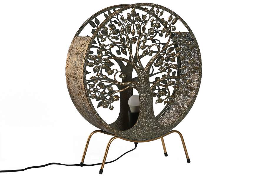 Lampara Sobremesa Metal 40X13X49 Arbol Dorado