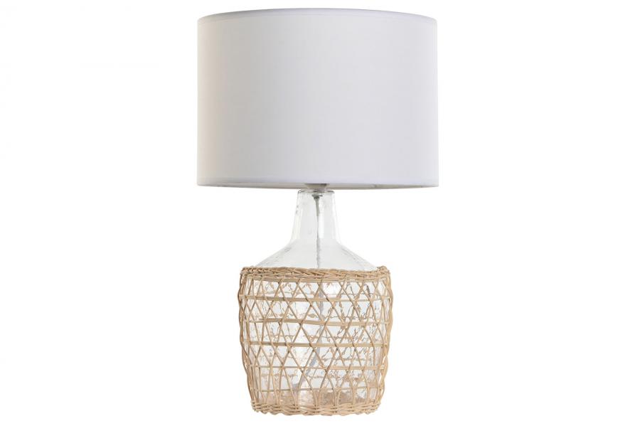 Lampara Sobremesa Cristal Cuerda 28X28X45