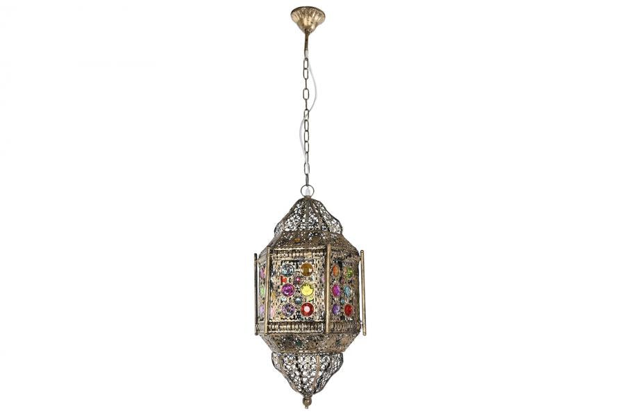 Lampara Techo Metal Acrilico 29X26X105 Dorado