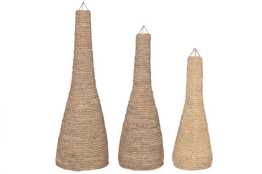 Pantalla Set 3 Fibra Trenzada 36X36X111 Natural