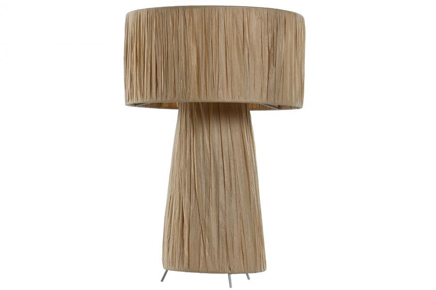 Lampara Sobremesa Rafia Metal 27X27X40 Natural