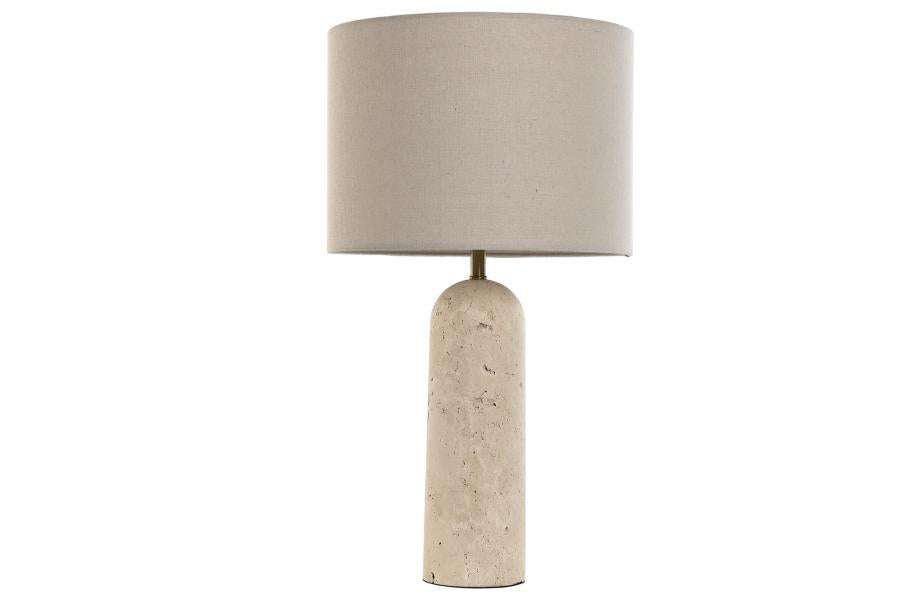 Lampara Sobremesa Marmol Lino 35X35X66 Beige