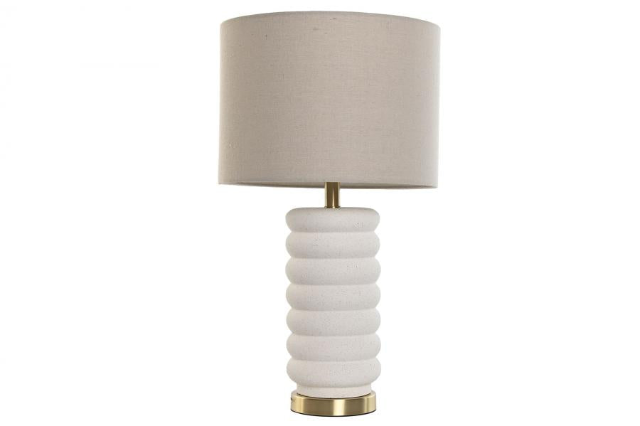 Lampara Sobremesa Marmol Lino 35X35X64 Beige