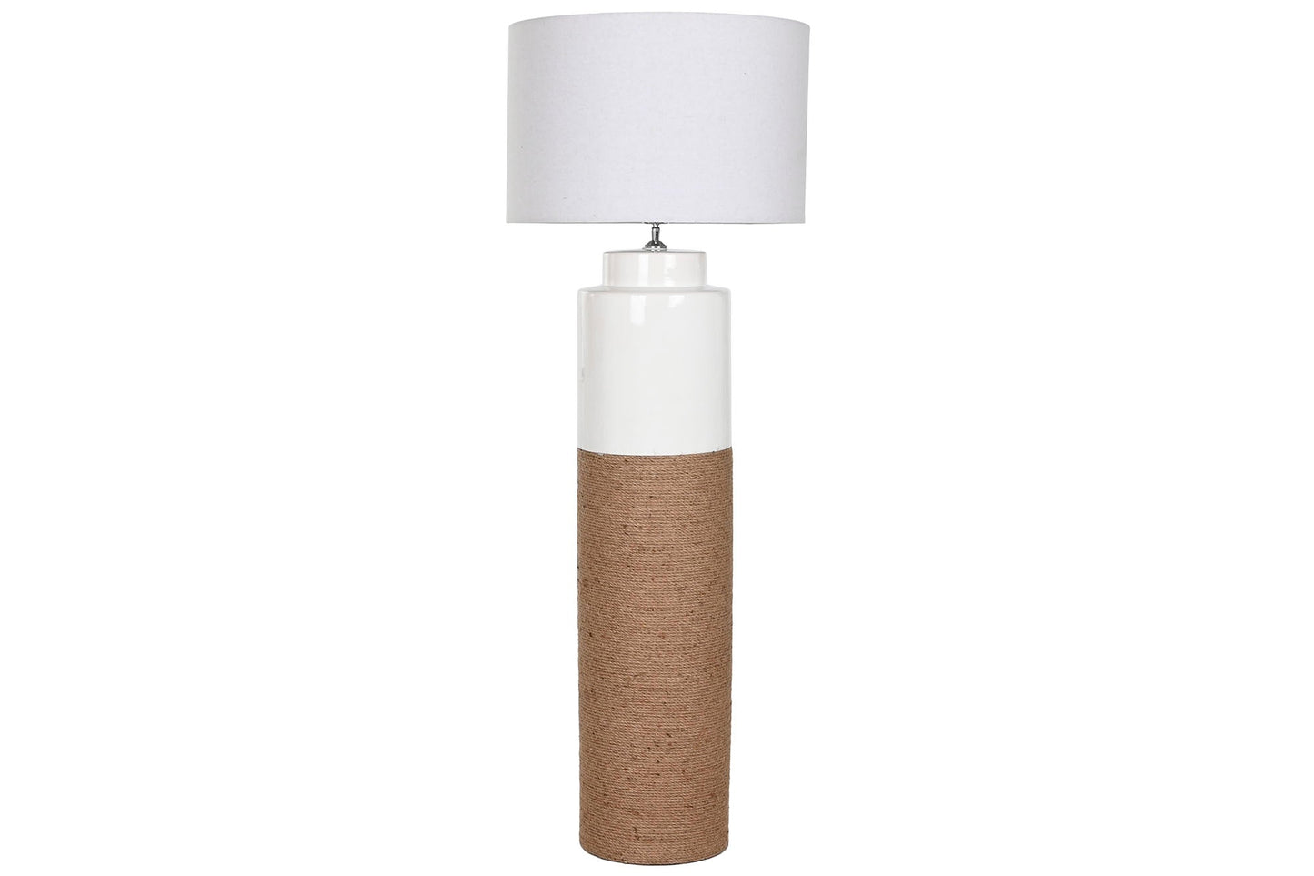 Lampara Pie Ceramica Lino 50X50X139_5 Blanco
