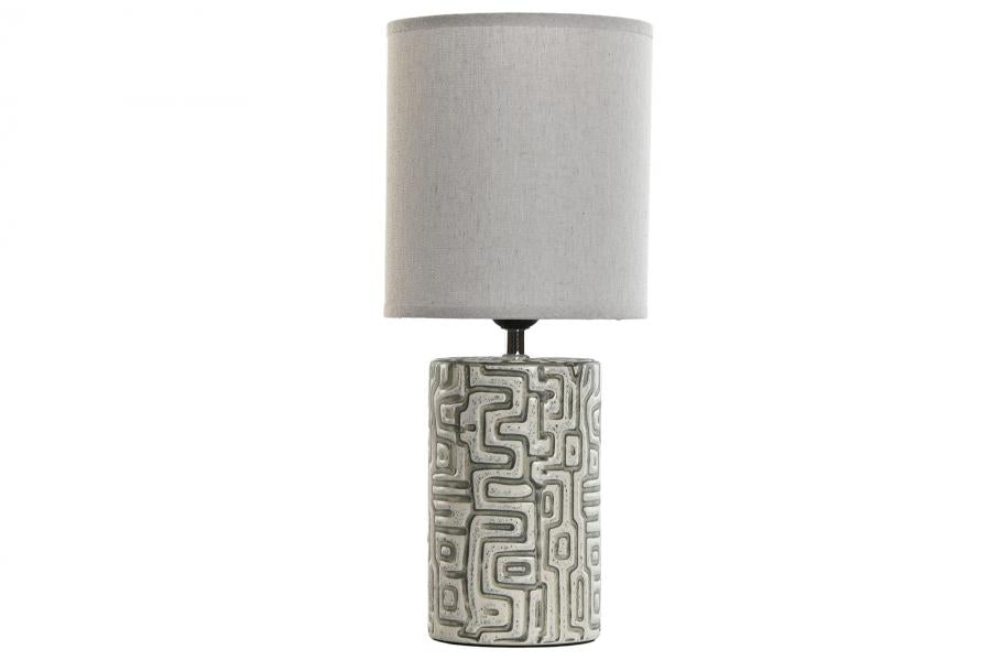 Lampara Sobremesa Ceramica Lino 18X18X43 Blanco