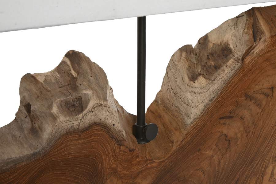Lampara Sobremesa Teca Hierro 60X20X55