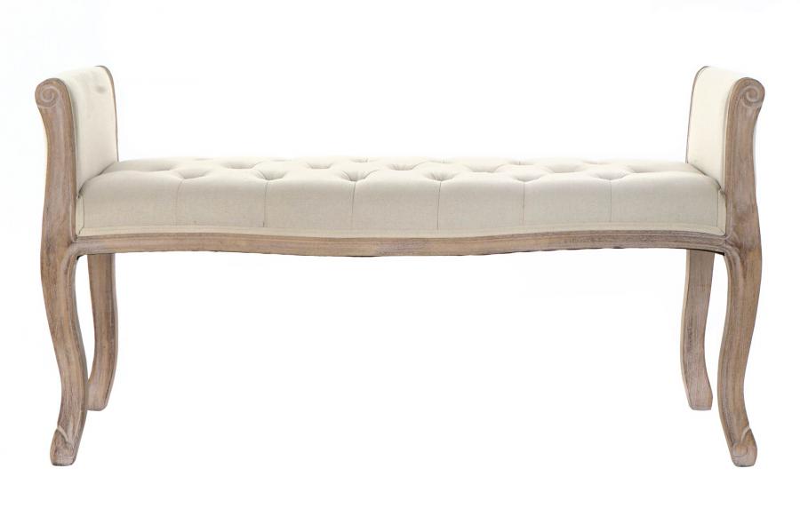Descalzadora Lino Rubberwood 109X45X60 Beige