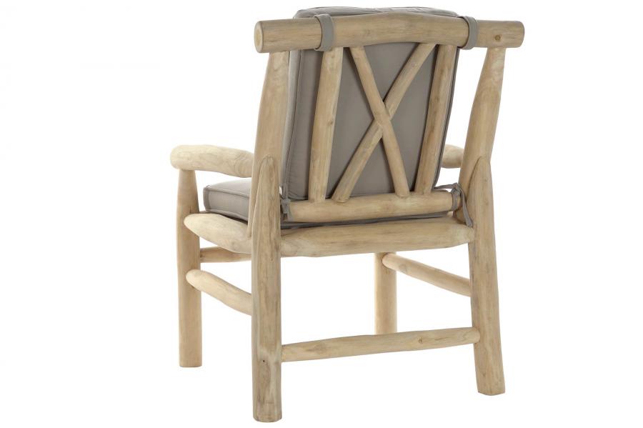 Sillon Teca Poliester 65X80X92 Gris Claro