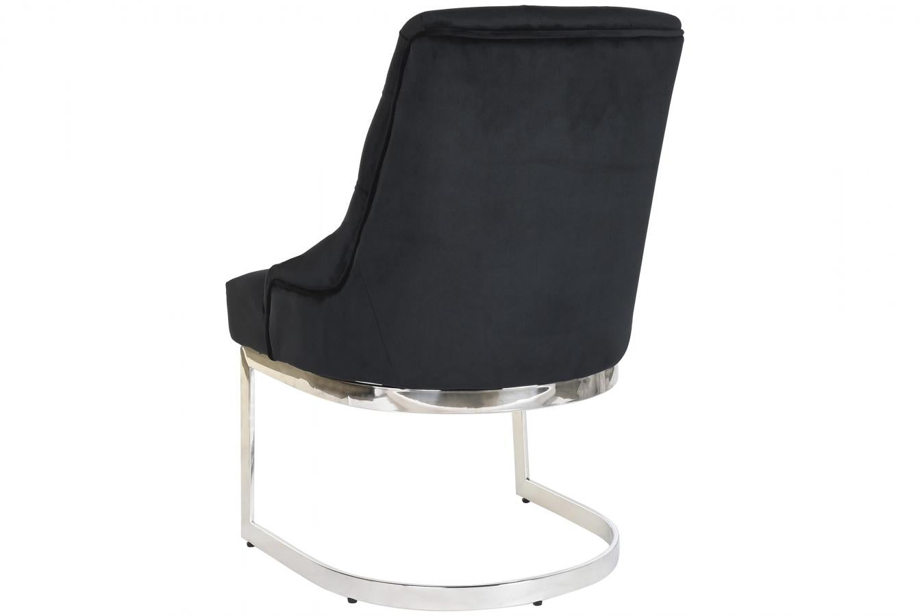 Silla Acero Poliester 60X58X93 Terciopelo Negro