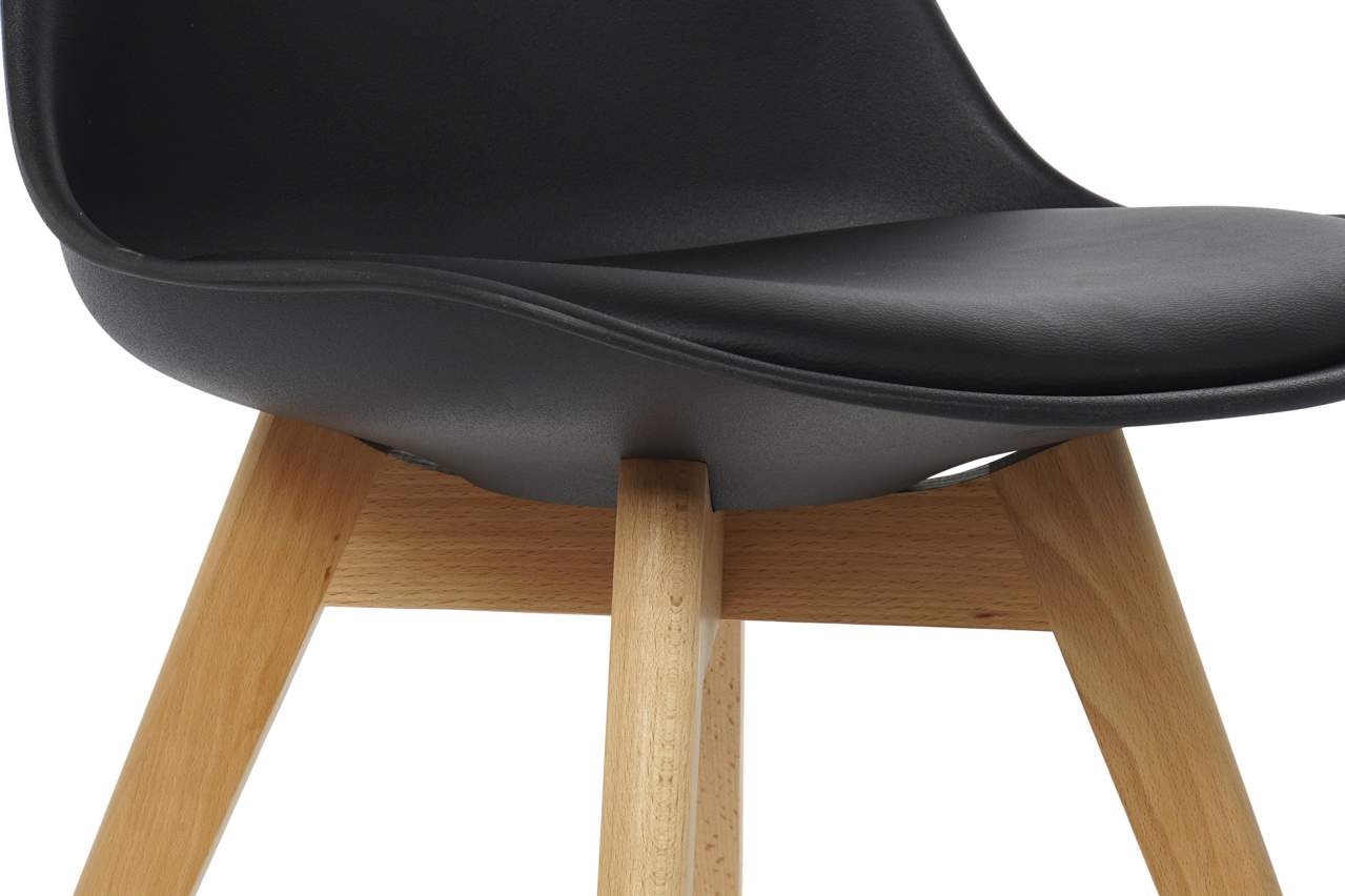 Silla Pp Pu 48X55X83 Acolchado Negro
