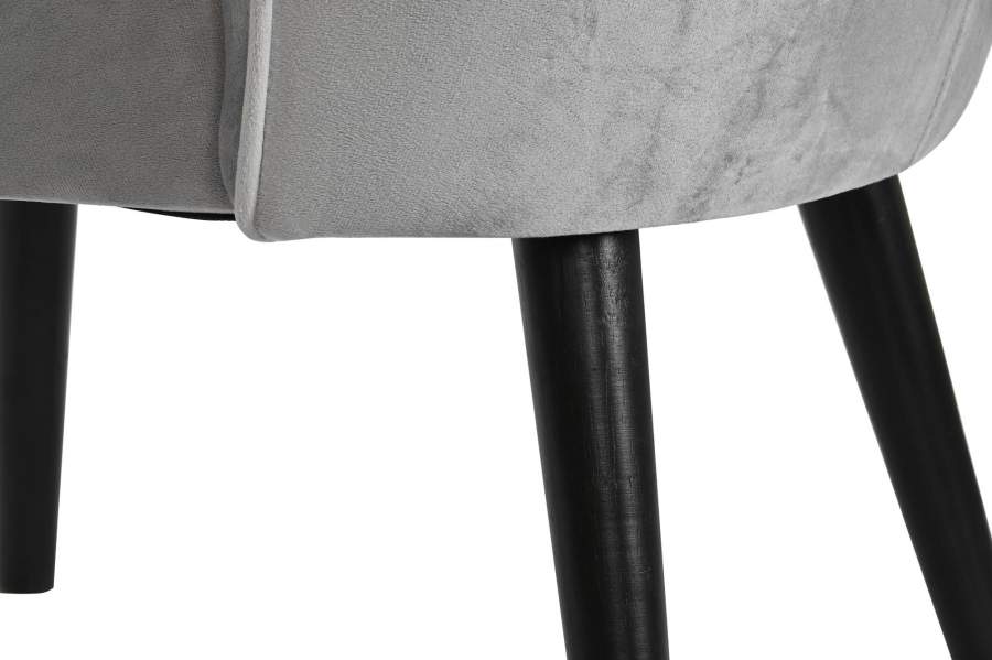 Butaca Poliester Madera 59X66X76 Terciopelo Gris
