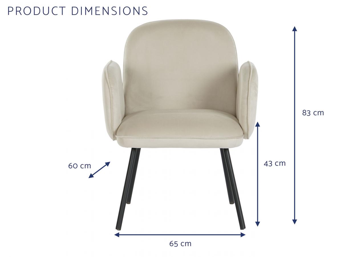 Butaca Poliester Metal 65X60X83 Beige