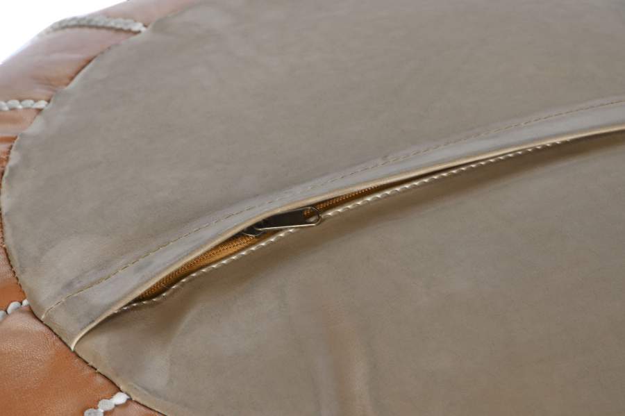 Cojin Suelo Piel 50X50X40 Camel