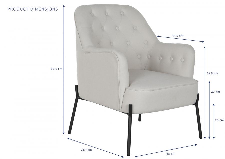 Sillon Poliester Metal 65X73X79_5 Beige