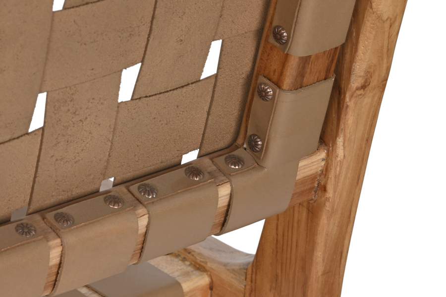 Banco Teca Piel 140X59X89 Beige