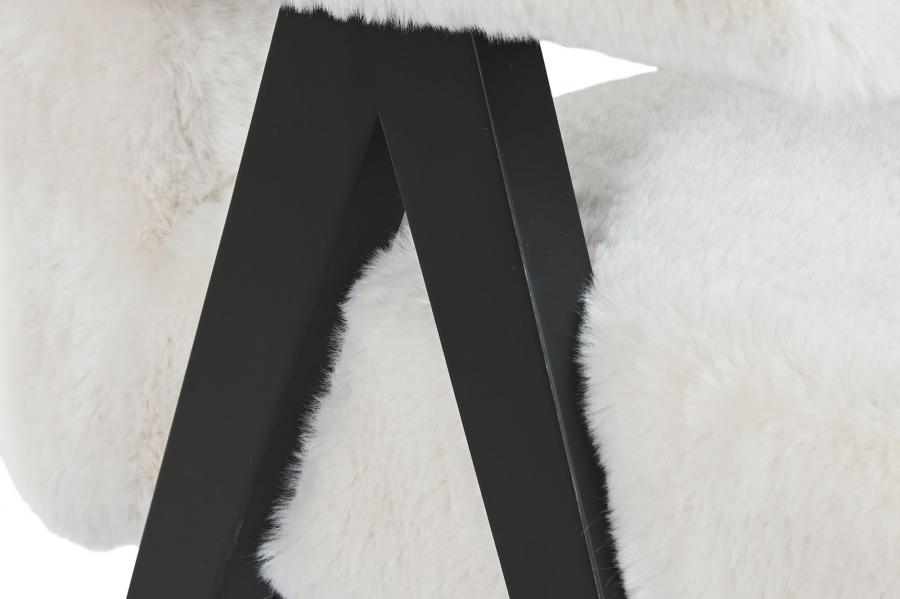Butaca Madera 54X64X86 Pelo Blanco