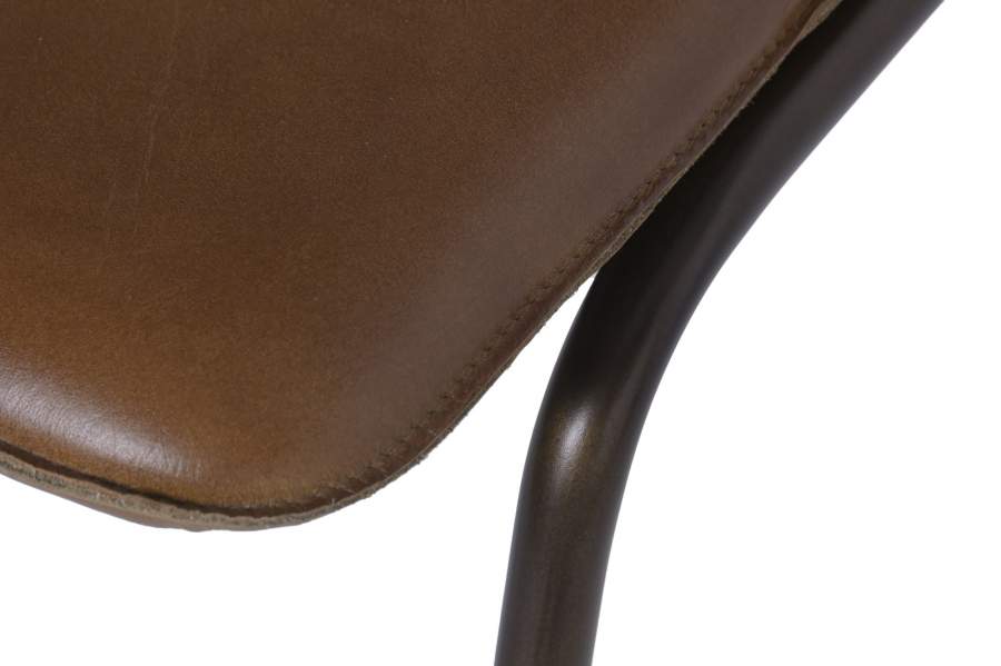 Silla Piel Metal 46X52X78 Marron