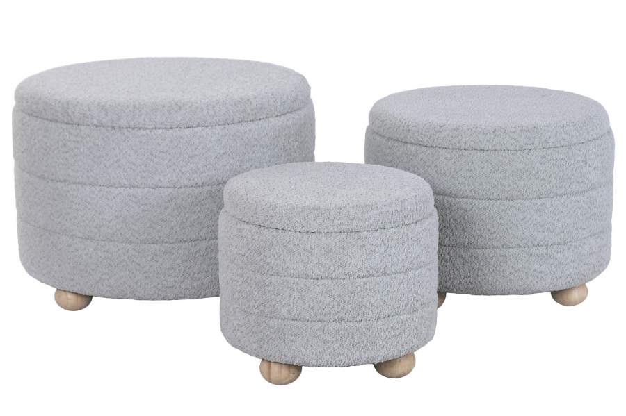 Reposapies Set 3 Poliester 62X62X43 Almacenaje Int