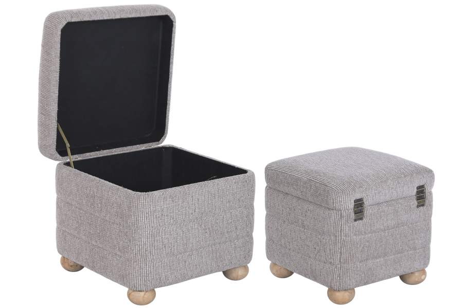 Reposapies Set 2 Poliester 43X43X40 Almacenaje Int