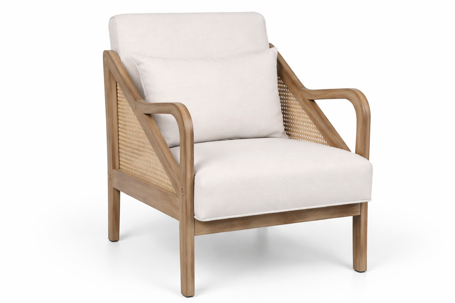 Butaca Madera De Hevea Ratan 59X59X79 Beige