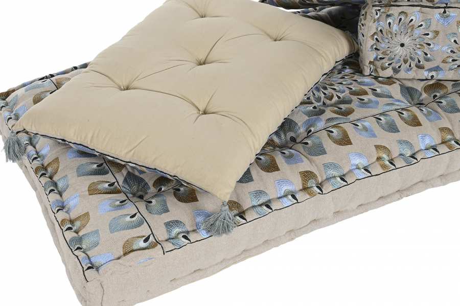 Sillon Set 4 Algodon 150X76X20 Doble Azul