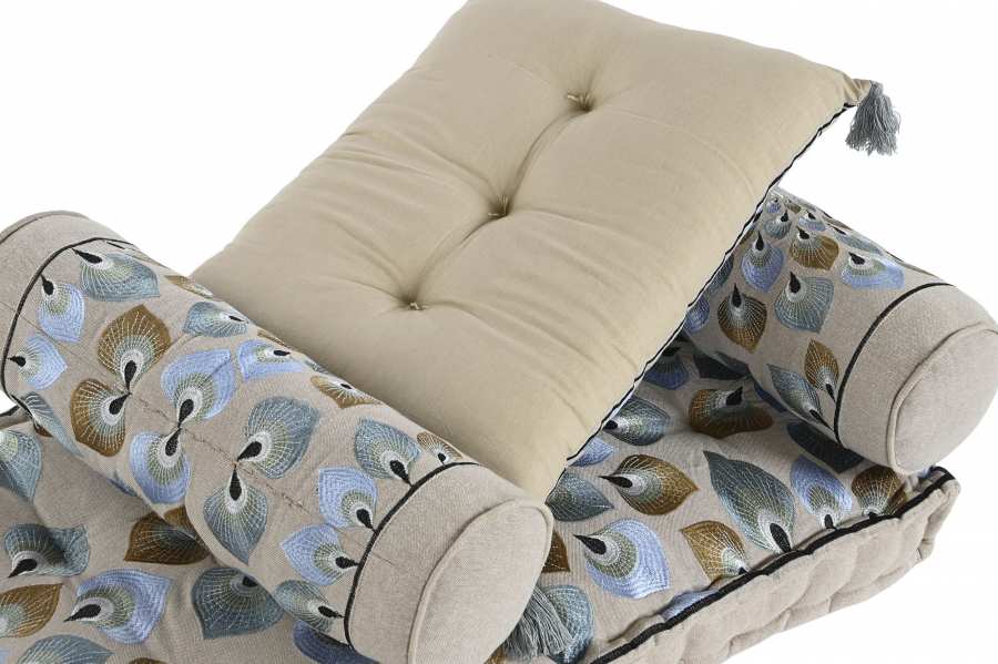 Sillon Set 4 Algodon 90X55X18 Doble Azul