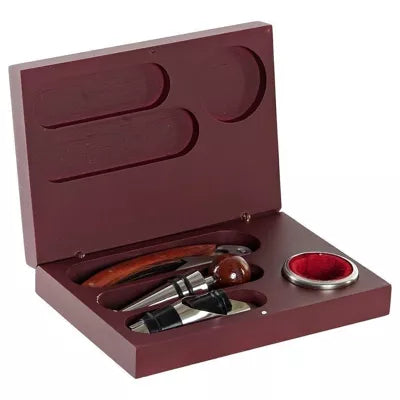 VINO SET 4 MADERA MARRON OSCURO 16x11x3,5