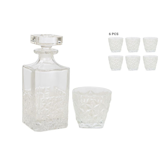 ESTUCHE 6 VASOS 200ML+BOTELLA 480ML VIDRIO 84-4200