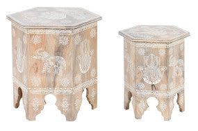 MESITA AUXILIAR SET 2 MANGO ACRILICO 48X41,5X49