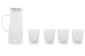VASO SET 5 BOROSILICATO 8X8X9,5 245ML JARRA 1200