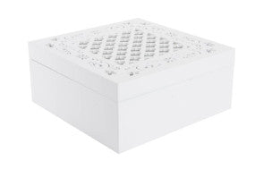 Caja de infusiones madera 18x18x8 blanco