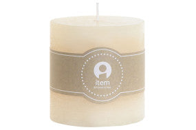 VELA CERA 7X7X7 215 GR, 32 HORAS NATURAL CREMA