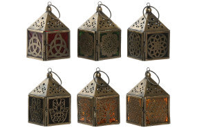 FAROLA METAL 6X6X10 HAMSA ARBOL DE LA VIDA