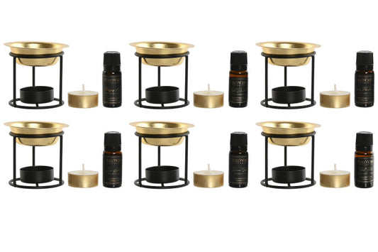 SET QUEMADOR  4 PIEZAS METAL ACEITE 10ML X6