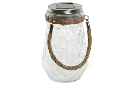 LAMPARA SOLAR LED CRISTAL 11X11X18 EXTERIOR