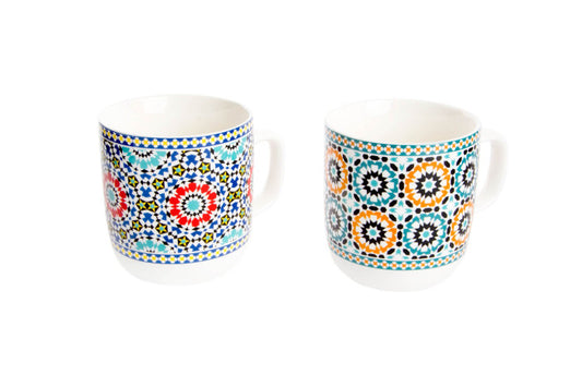 MUG PORCELANA 11,5X8,5X10 380ML AZULEJOS