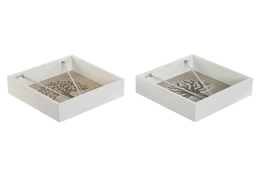 SERVILLETERO MDF METAL 18X18X4 ARBOL 2 SURT.