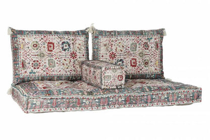 Sillon Set 4 Algodon 155X76X65 Doble Multicolor