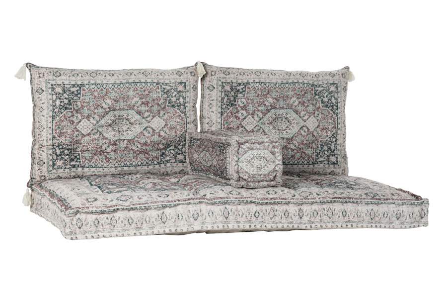 Sillon Set 4 Algodon 155X76X65 Desgastado Verde