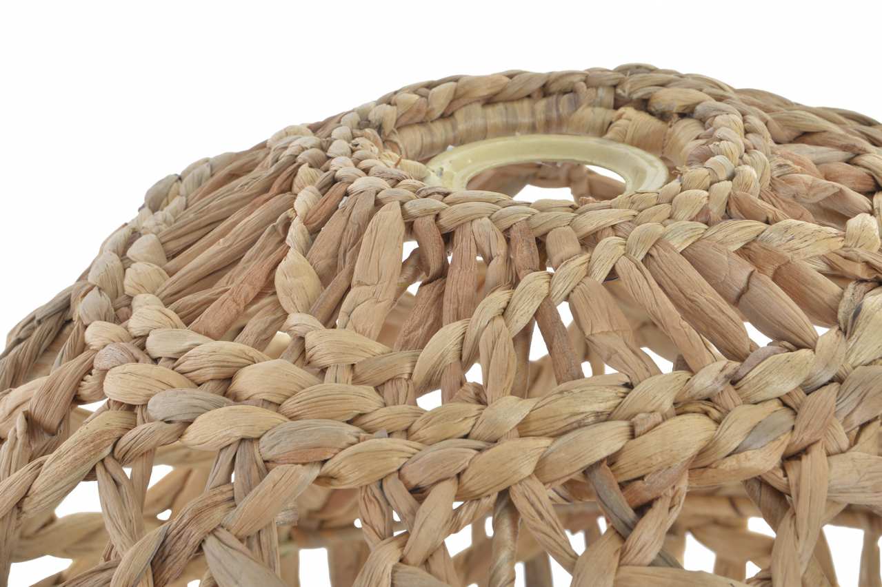 Pantalla Fibra 46X46X35 Lampara Trenzado Natural