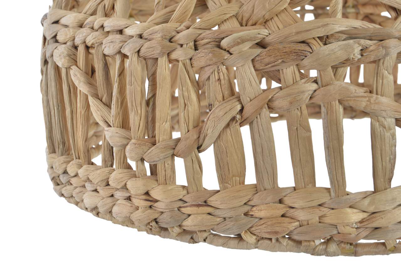 Pantalla Fibra 46X46X35 Lampara Trenzado Natural