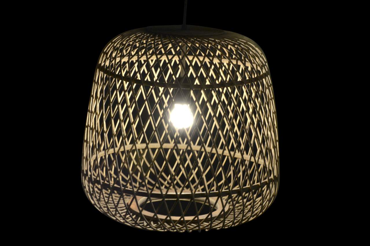 Lampara Techo Ratan 44X44X41 Natural Marron Claro