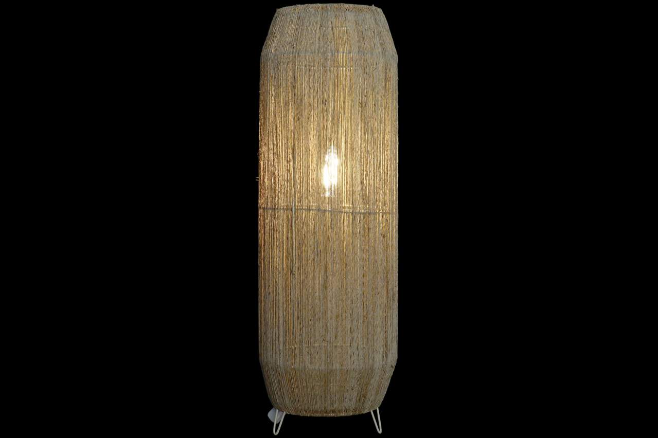 Lampara Pie Yute Metal 29X29X83 Lampara Natural